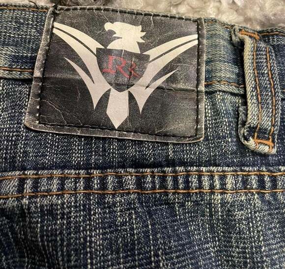 Vintage Koman Royalty Y2K Baggy Embroidered Jeans 36x32 - Picture 5 of 6